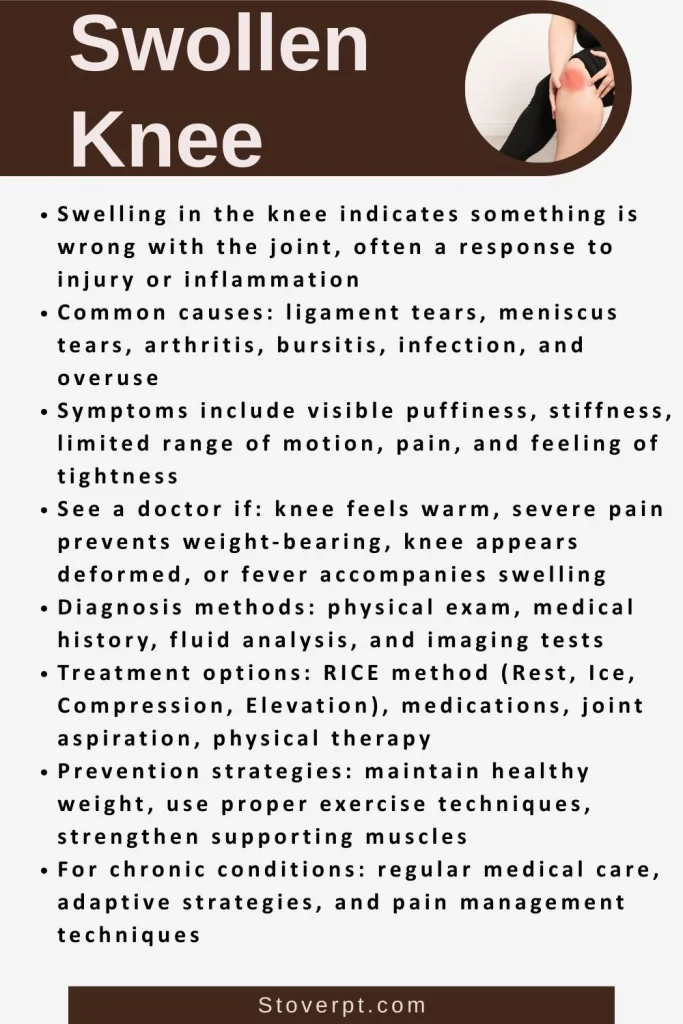 Swollen Knee causes, symptoms, and treatment